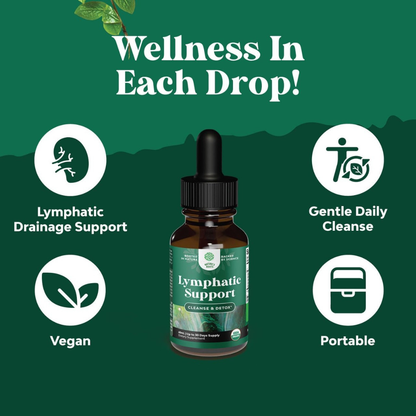 Nature's Roots Lymphatic Support Drops — Naturally Reduces Swelling, Puffiness, Bloating, and Heavy legs