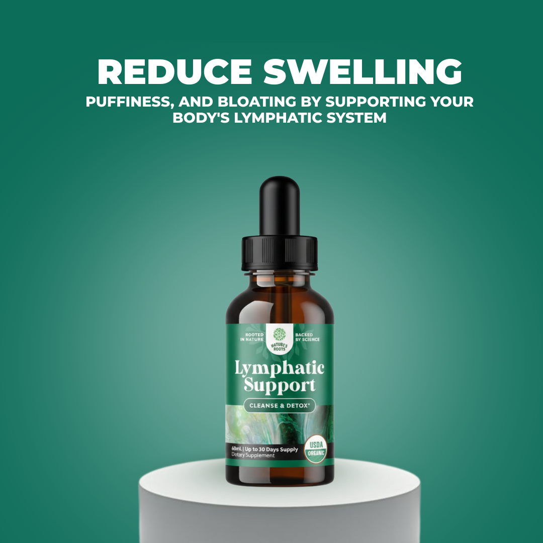 Nature's Roots Lymphatic Support Drops — Naturally Reduces Swelling, Puffiness, Bloating, and Heavy legs